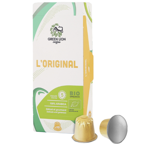 green lion coffee capsule